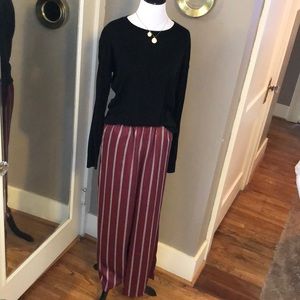 Express Wide Leg Silky striped pants w/pockets NWT